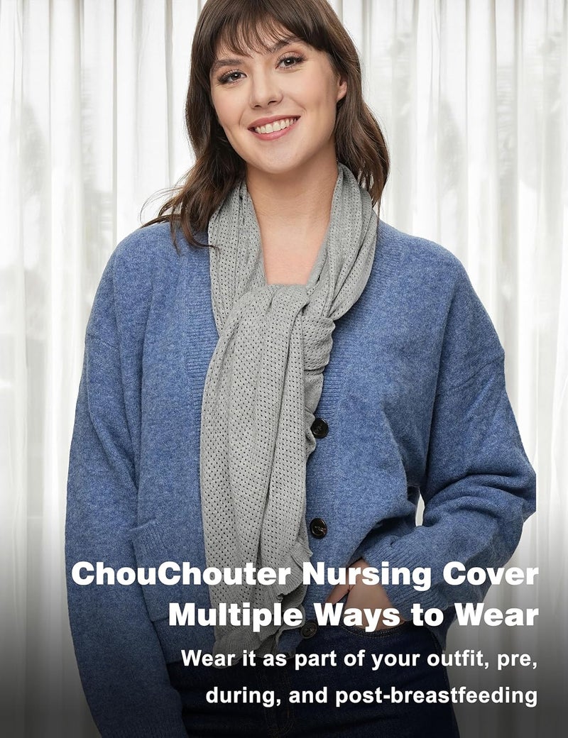 ChouChouter Breathable Nursing Cover for Breastfeeding Essentials, Privacy Breastfeeding Cover for Women, Multi-Use as a Stroller cover, Scarf, Pumping Cover - Image 4